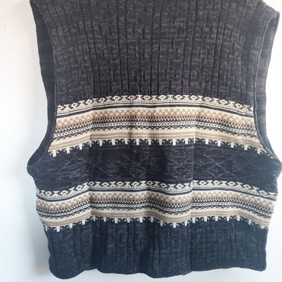 Vintage Croft Barrow Cosby Grandpa Geometric Classic Cotton Sweater Vest XL Vtg - Picture 7 of 9